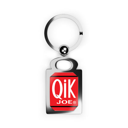 Metal Rectangle Keyring — Red QIK JOE Logo Photo Keychain