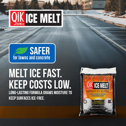 Qik Joe Calcium Chloride Ice Melt - Instant Snow and Ice Melt for Sidewalks, Driveways, Steps, and Parking Lots - Deicer for Concrete, Asphalt, and Other Surfaces - 50 Lbs (Pallet of 50 Units)