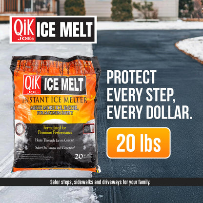 Calcium Chloride Ice Melt - Instant Snow and Ice Melt for Sidewalks, Driveways, Steps, and Parking Lots - Deicer for Concrete, Asphalt, and Other Surfaces - 20 Lb Bag