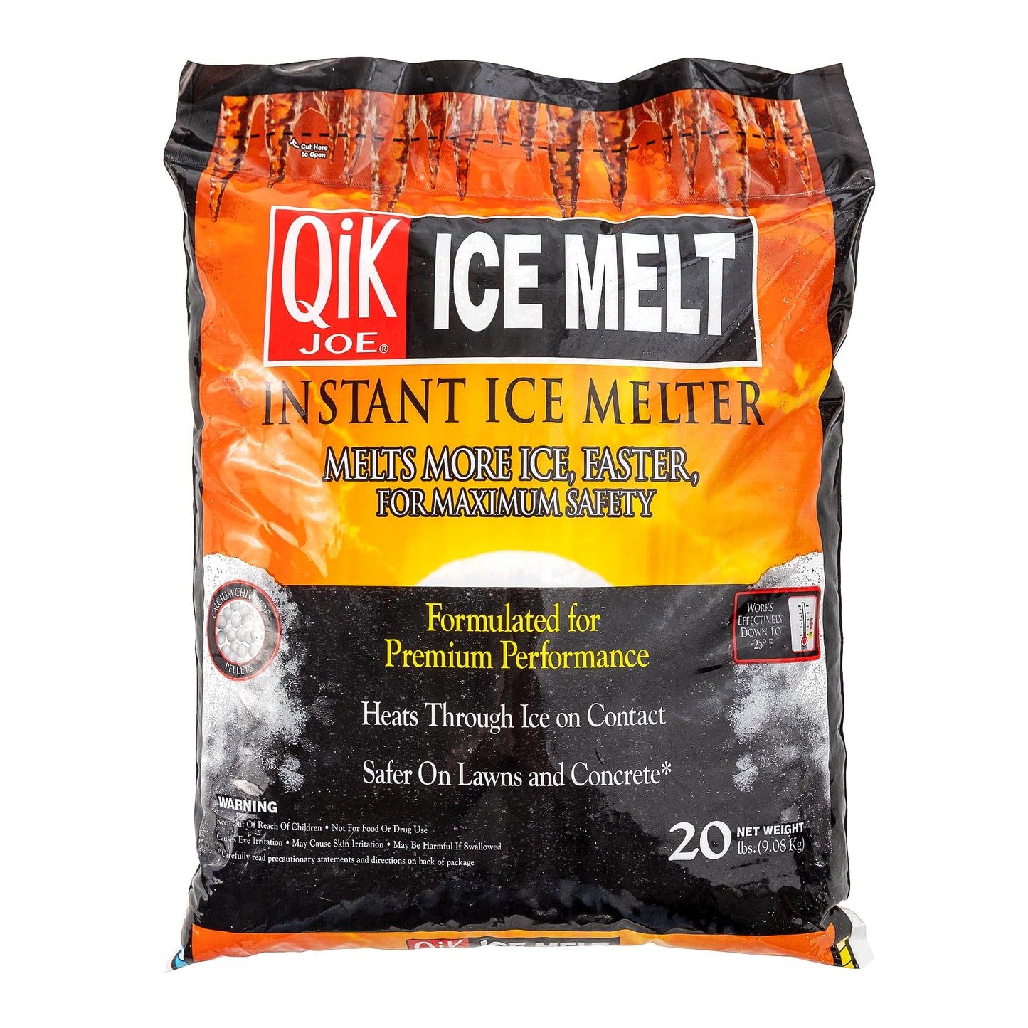 Calcium Chloride Ice Melt - Instant Snow and Ice Melt for Sidewalks, Driveways, Steps, and Parking Lots - Deicer for Concrete, Asphalt, and Other Surfaces - 20 Lb Bag