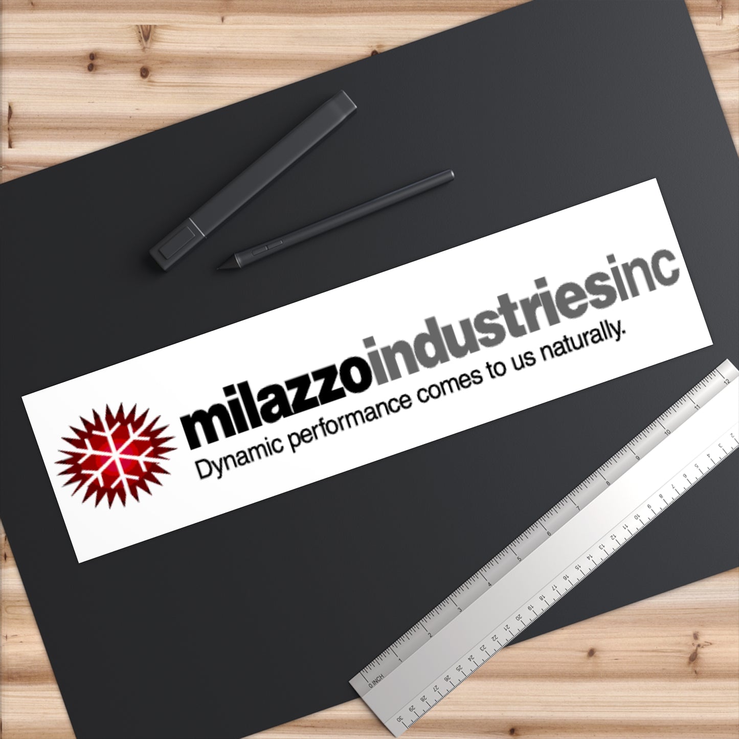 Bumper Sticker — milazzoindustriesinc Logo & “Dynamic performance comes to us naturally.”
