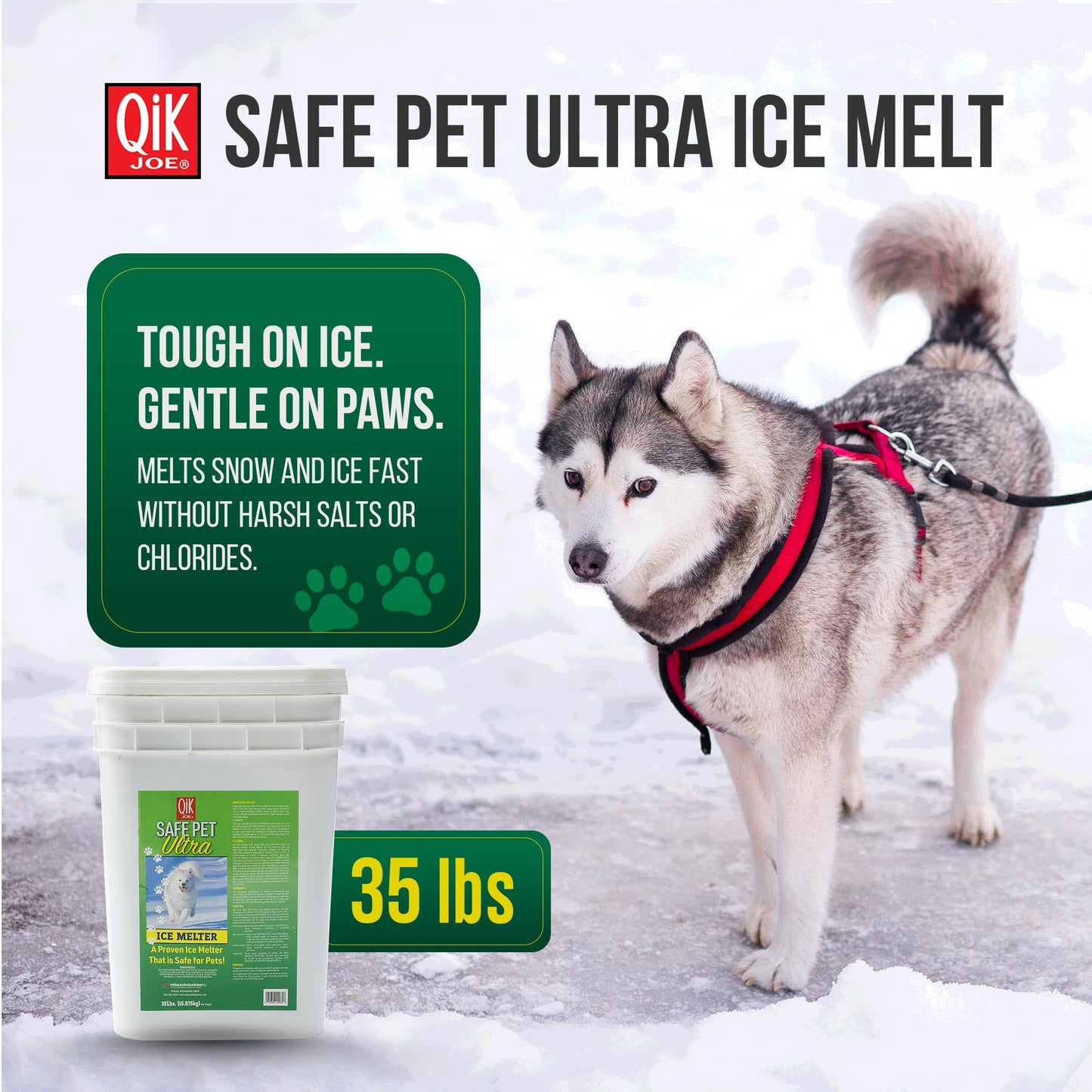 Qik Joe Safe Pet Ultra Instant Snow and Ice Melt for Sidewalks, Driveways, Steps, and Parking Lots, Deicer for Concrete, Asphalt, and Other Surfaces, Effective to -5 Degrees