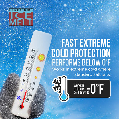Qik Joe Lake Shore Instant Snow and Ice Melt for Sidewalks, Driveways, Steps, and Parking Lots, Deicer for Concrete, Asphalt, and Others, Effective to -25 Degrees, 20 Pounds (Pallet - 120 Units)