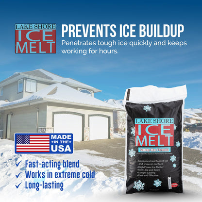 Qik Joe Lake Shore Instant Snow and Ice Melt for Sidewalks, Driveways, Steps, and Parking Lots, Deicer for Concrete, Asphalt, and Others, Effective to -25 Degrees, 20 Pounds (Pallet - 120 Units)