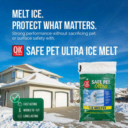 Qik Joe Safe Pet Ultra Instant Snow and Ice Melt for Sidewalks, Driveways, Steps, and Parking Lots, Deicer for Concrete, Asphalt, and Other Surfaces, Effective to -5 Degrees