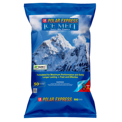 Qik Joe - Polar Express Instant Snow and Ice Melt for Sidewalks, Driveways, and Steps - Deicer for Concrete, Asphalt, and Other Surfaces - 50 Lbs (Pallet of 50 Units)