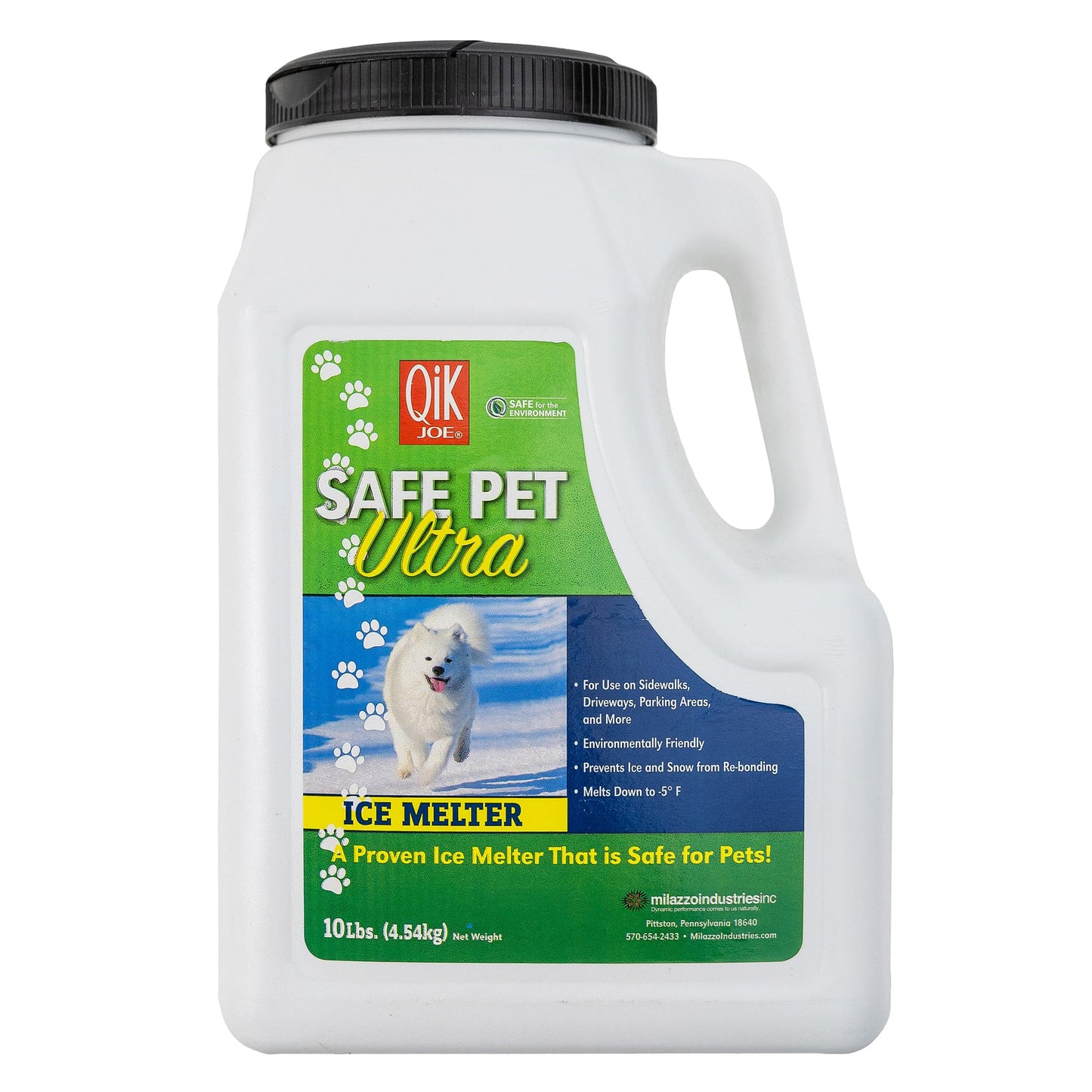 Calcium Chloride Snow Melt Pellets - Qik Joe Safe Pet Ultra Instant Melting Pellets, Ground Salt for Winter, Snow Salt Ice Melt, Environmentally Friendly, 10lbs, Pallet of 200 Units