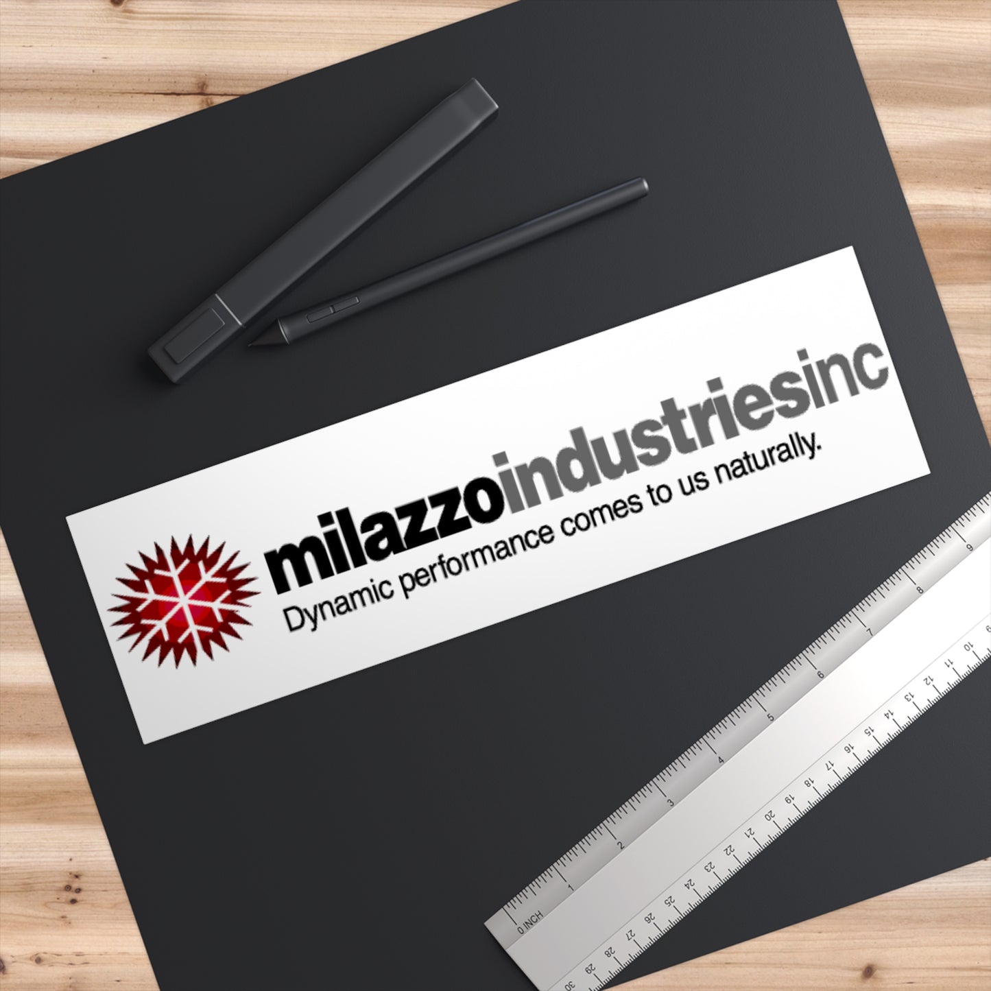Bumper Sticker — milazzoindustriesinc Logo & “Dynamic performance comes to us naturally.”