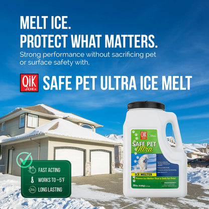 Qik Joe Safe Pet Ultra Instant Snow and Ice Melt for Sidewalks, Driveways, Steps, and Parking Lots, Deicer for Concrete, Asphalt, and Other Surfaces, Effective to -5 Degrees