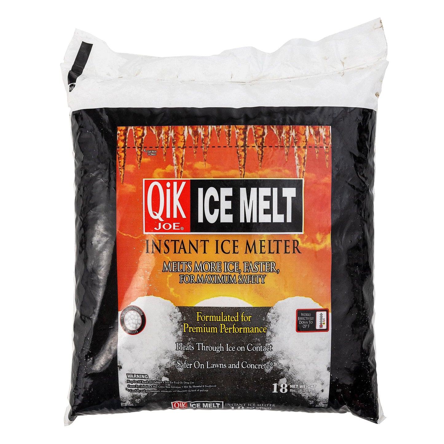 Qik Joe Instant Snow and Ice Melt for Sidewalks, Driveways, Steps, and Parking Lots, Deicer for Concrete, Asphalt, and Other Surfaces, Effective to -25 Degrees