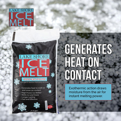 Qik Joe Lake Shore Instant Snow and Ice Melt for Sidewalks, Driveways, Steps, and Parking Lots, Deicer for Concrete, Asphalt, and Others, Effective to -25 Degrees, 20 Pounds (Pallet - 120 Units)