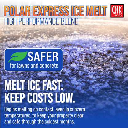 Qik Joe - Polar Express Instant Snow and Ice Melt for Sidewalks, Driveways, and Steps - Deicer for Concrete, Asphalt, and Other Surfaces - 50 Lbs (Pallet of 50 Units)