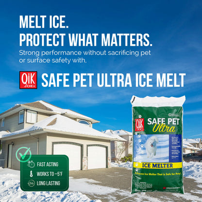 Qik Joe Safe Pet Ultra Instant Snow and Ice Melt for Sidewalks, Driveways, Steps, and Parking Lots, Deicer for Concrete, Asphalt, and Other Surfaces, Effective to -5 Degrees
